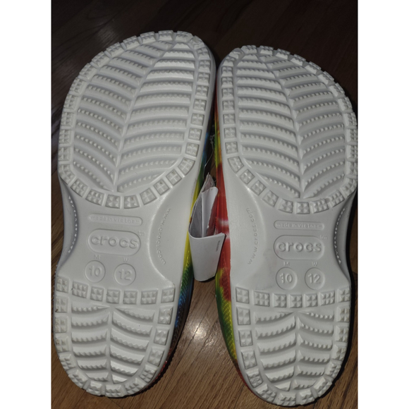Crocs Classic Tie-Dye Clogs Multi-Color Slip-On Shoes Unisex Mens10 Womens12 - Picture 4 of 4